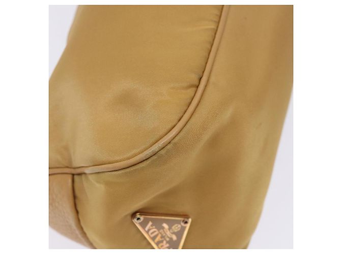 Borsa a Spalla PRADA Nylon Beige Oro Auth 131423 D'oro - vista 15