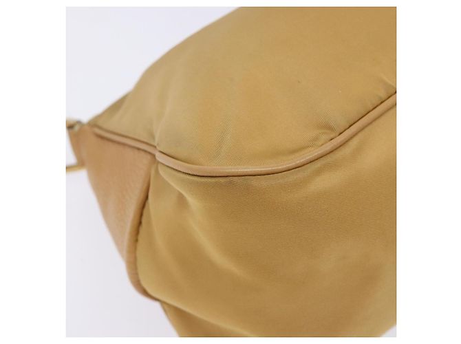 Borsa a Spalla PRADA Nylon Beige Oro Auth 131423 D'oro - vista 17