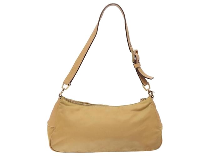 Borsa a Spalla PRADA Nylon Beige Oro Auth 131423 D'oro - vista 2