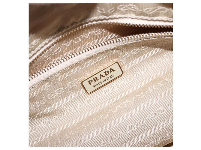 Borsa a Spalla PRADA Nylon Beige Oro Auth 131423 D'oro - vista 20