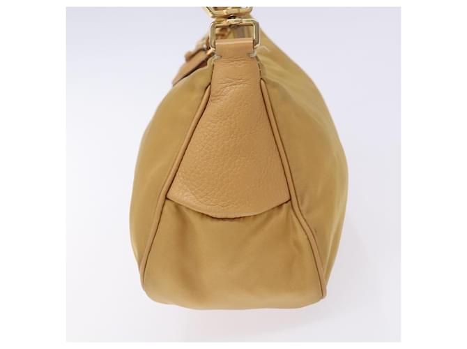 Borsa a Spalla PRADA Nylon Beige Oro Auth 131423 D'oro - vista 3