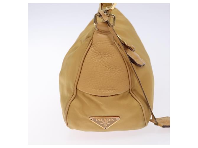 Borsa a Spalla PRADA Nylon Beige Oro Auth 131423 D'oro - vista 4