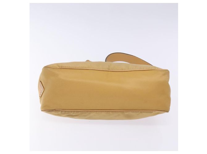 Borsa a Spalla PRADA Nylon Beige Oro Auth 131423 D'oro - vista 5