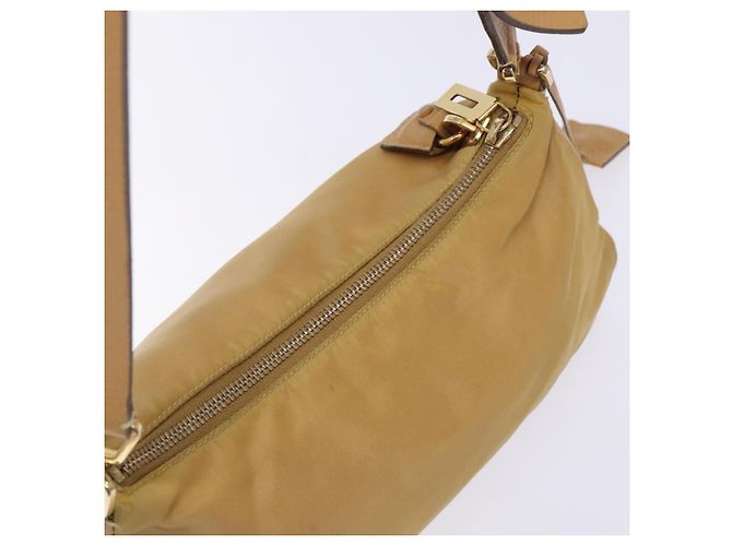 Borsa a Spalla PRADA Nylon Beige Oro Auth 131423 D'oro - vista 6