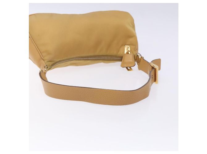 Borsa a Spalla PRADA Nylon Beige Oro Auth 131423 D'oro - vista 7