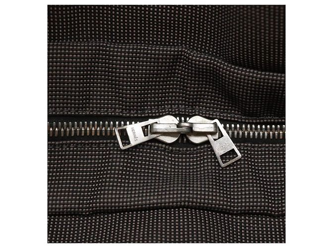 Hermès HERMES Her Line Tote Bag Canvas Grau Silber Auth 132562 Braun - Ansicht 10
