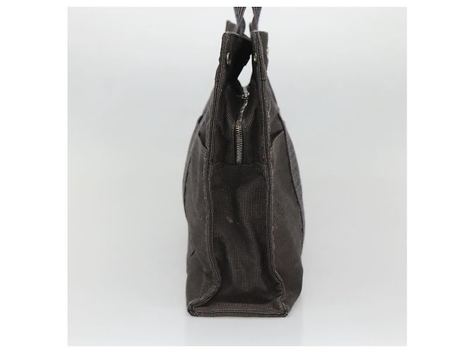 Hermès HERMES Her Line Tote Bag Canvas Grau Silber Auth 132562 Braun - Ansicht 3
