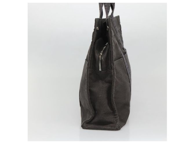 Hermès HERMES Her Line Tote Bag Canvas Grau Silber Auth 132562 Braun - Ansicht 4
