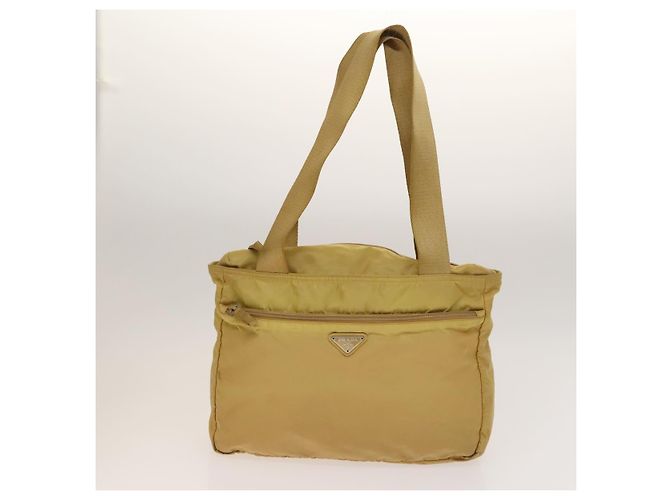 PRADA Borsa a Mano Pelle Nylon 2Set Nero Beige Argento Auth bs28219 - vista 2