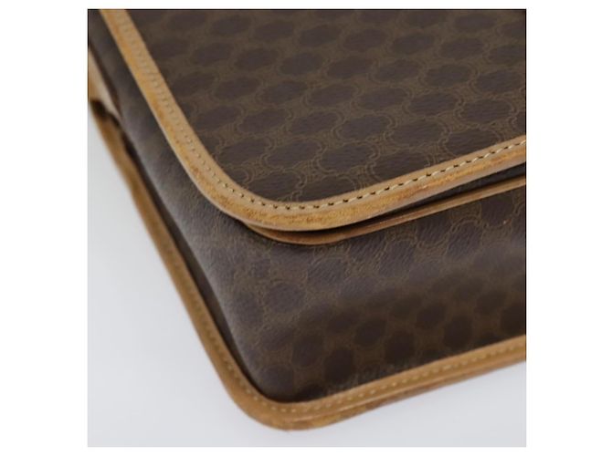Céline Borsa a Spalla in Tela Macadam CELINE in Pelle PVC Marrone Oro Auth 134526 D'oro - vista 14