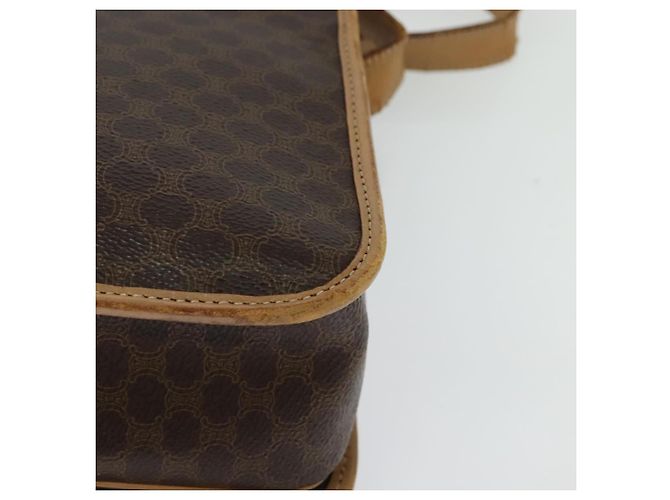 Céline Borsa a Spalla in Tela Macadam CELINE in Pelle PVC Marrone Oro Auth 134526 D'oro - vista 16