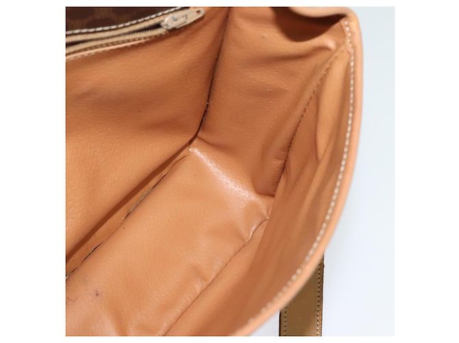 Céline Borsa a Spalla in Tela Macadam CELINE in Pelle PVC Marrone Oro Auth 134526 D'oro - vista 19