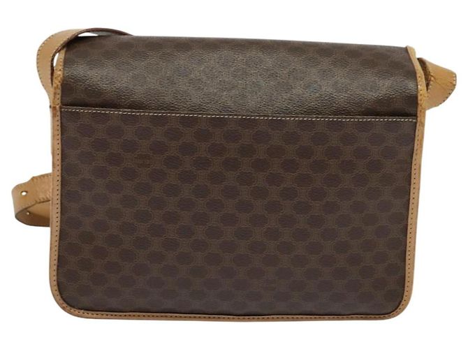 Céline Borsa a Spalla in Tela Macadam CELINE in Pelle PVC Marrone Oro Auth 134526 D'oro - vista 2
