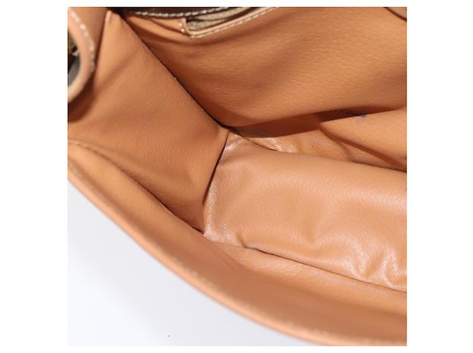 Céline Borsa a Spalla in Tela Macadam CELINE in Pelle PVC Marrone Oro Auth 134526 D'oro - vista 20