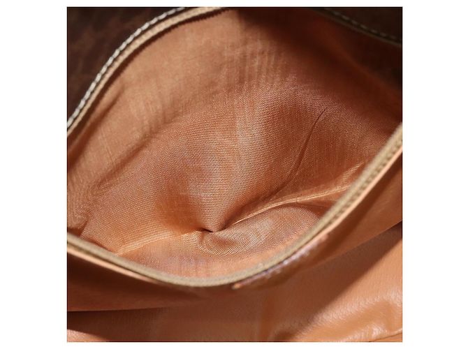 Céline Borsa a Spalla in Tela Macadam CELINE in Pelle PVC Marrone Oro Auth 134526 D'oro - vista 21