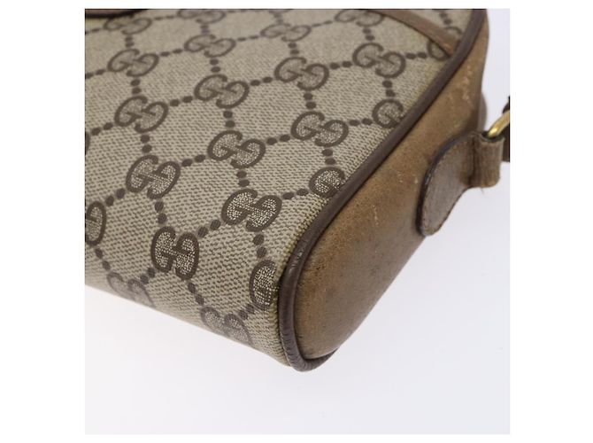 Gucci Borsa Sherry Line GG Supreme Web in PVC beige e oro 116 02 089 Auth BA4187 D'oro - vista 14