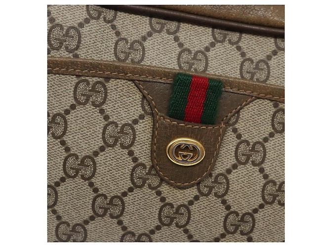 Gucci Borsa Sherry Line GG Supreme Web in PVC beige e oro 116 02 089 Auth BA4187 D'oro - vista 18