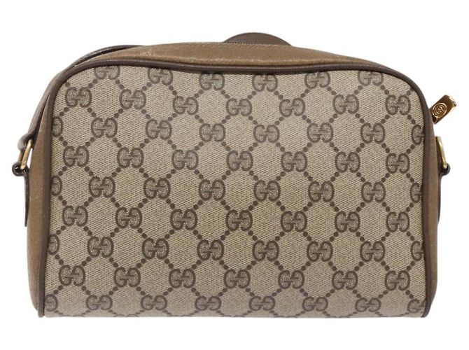 Gucci Borsa Sherry Line GG Supreme Web in PVC beige e oro 116 02 089 Auth BA4187 D'oro - vista 2