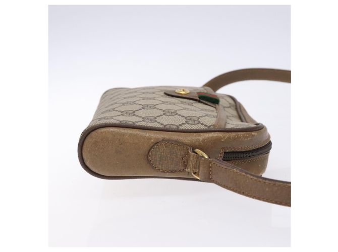 Gucci Borsa Sherry Line GG Supreme Web in PVC beige e oro 116 02 089 Auth BA4187 D'oro - vista 3