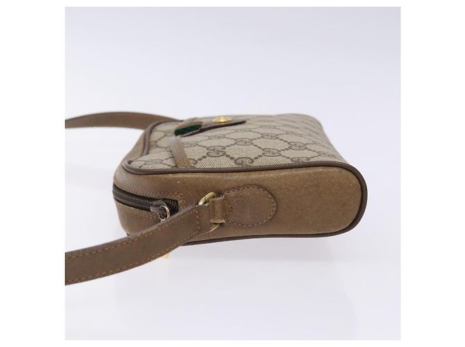 Gucci Borsa Sherry Line GG Supreme Web in PVC beige e oro 116 02 089 Auth BA4187 D'oro - vista 4