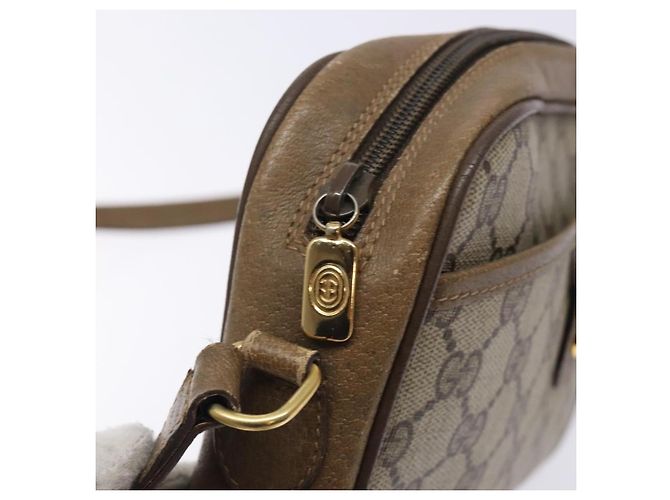 Gucci Borsa Sherry Line GG Supreme Web in PVC beige e oro 116 02 089 Auth BA4187 D'oro - vista 9