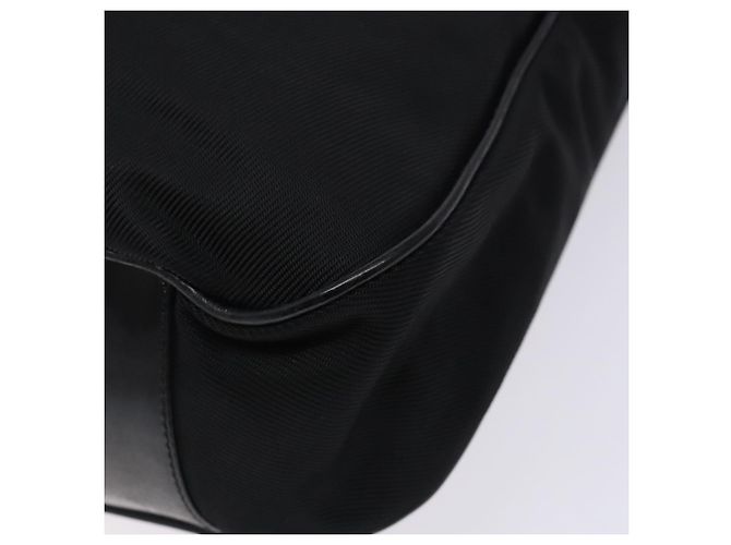 Borsa a mano in nylon nero e argento Gucci Bamboo 001 2123 1577 Auth ep9772 - vista 15