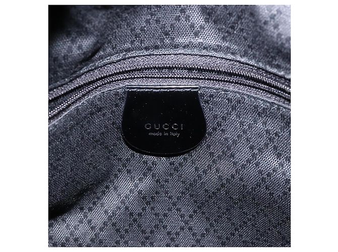 Borsa a mano in nylon nero e argento Gucci Bamboo 001 2123 1577 Auth ep9772 - vista 17