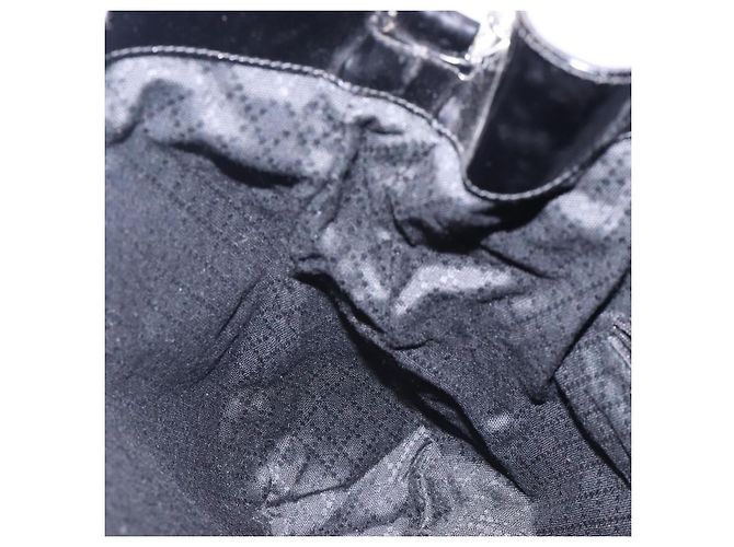 Borsa a mano in nylon nero e argento Gucci Bamboo 001 2123 1577 Auth ep9772 - vista 19