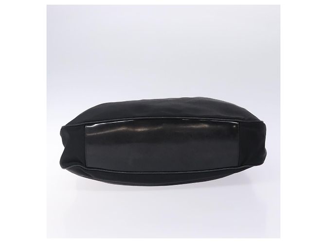 Borsa a mano in nylon nero e argento Gucci Bamboo 001 2123 1577 Auth ep9772 - vista 5