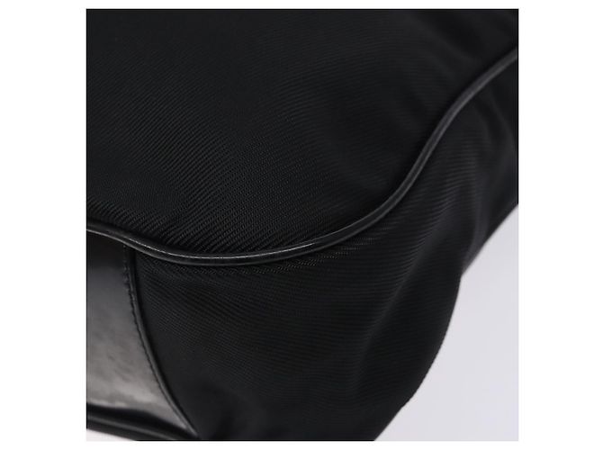 Borsa a mano in nylon nero e argento Gucci Bamboo 001 2123 1577 Auth ep9772 - vista 9