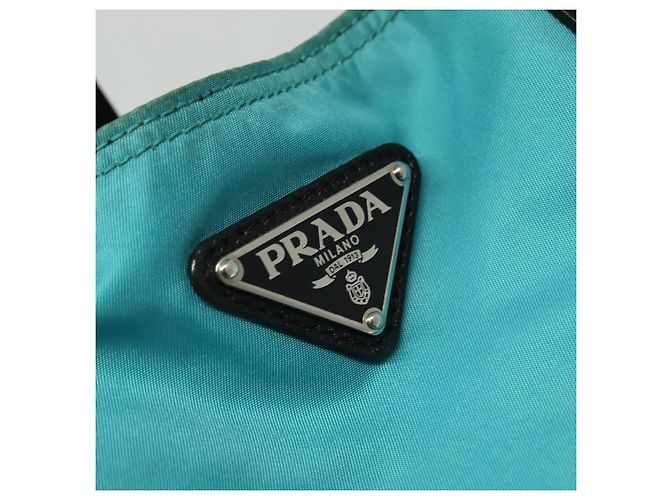 Prada Tote Bag aus Nylon Blau Silber authentisch mr1463 - Ansicht 17