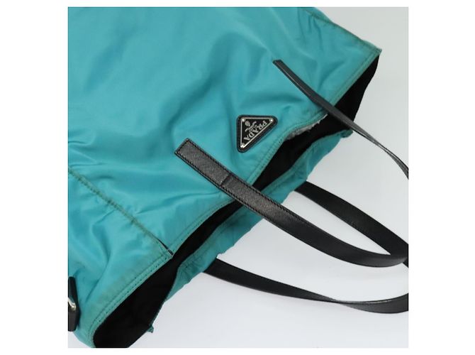 Prada Tote Bag aus Nylon Blau Silber authentisch mr1463 - Ansicht 6