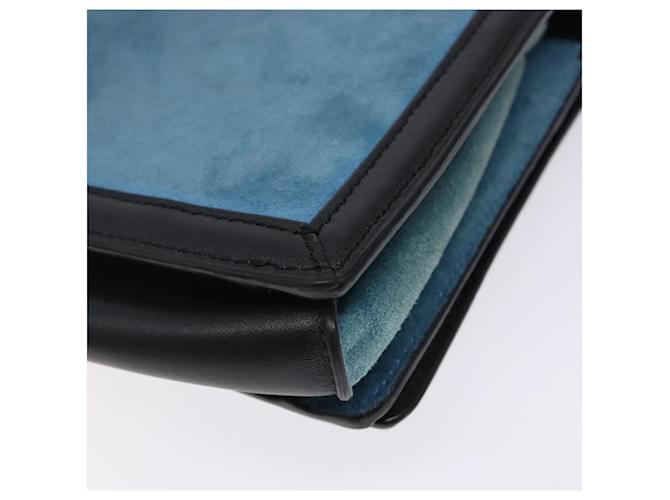 Borsa a Spalla LOEWE Camoscio Blu Argento Auth 132888 - vista 15