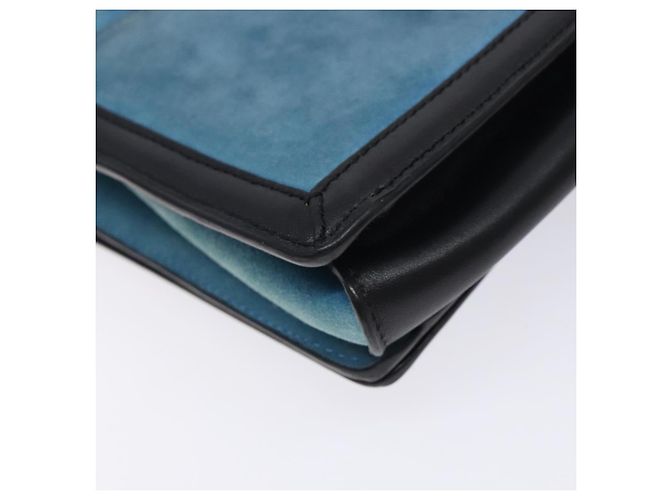 Borsa a Spalla LOEWE Camoscio Blu Argento Auth 132888 - vista 16
