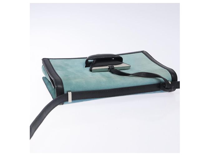 Borsa a Spalla LOEWE Camoscio Blu Argento Auth 132888 - vista 6