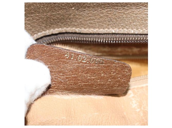 Borsa a Spalla Gucci GG Supreme Web Sherry Line PVC Beige 41 02 090 Auth ki5836 D'oro - vista 12