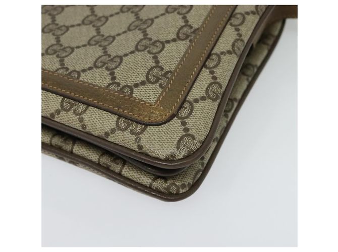 Borsa a Spalla Gucci GG Supreme Web Sherry Line PVC Beige 41 02 090 Auth ki5836 D'oro - vista 14