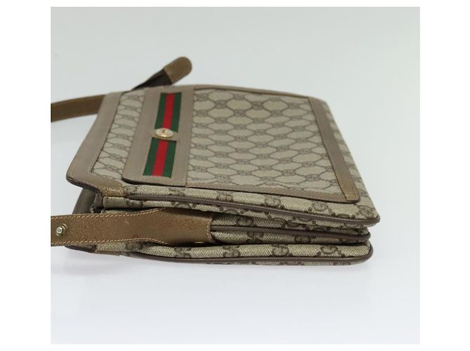 Borsa a Spalla Gucci GG Supreme Web Sherry Line PVC Beige 41 02 090 Auth ki5836 D'oro - vista 3