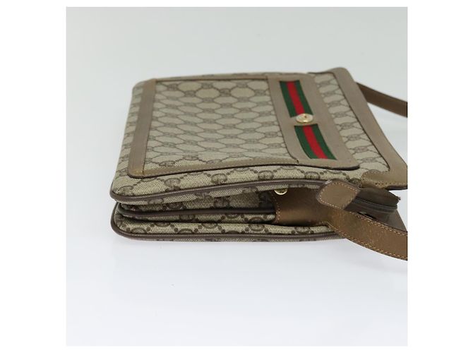 Borsa a Spalla Gucci GG Supreme Web Sherry Line PVC Beige 41 02 090 Auth ki5836 D'oro - vista 4