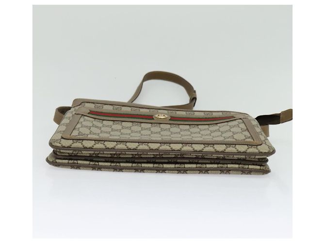 Borsa a Spalla Gucci GG Supreme Web Sherry Line PVC Beige 41 02 090 Auth ki5836 D'oro - vista 5