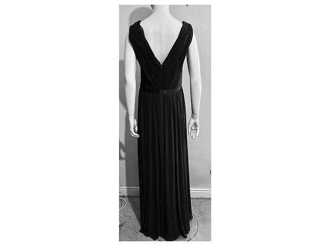 Vera Wang Rauchgraues griechisches Abendkleid - Ansicht 4