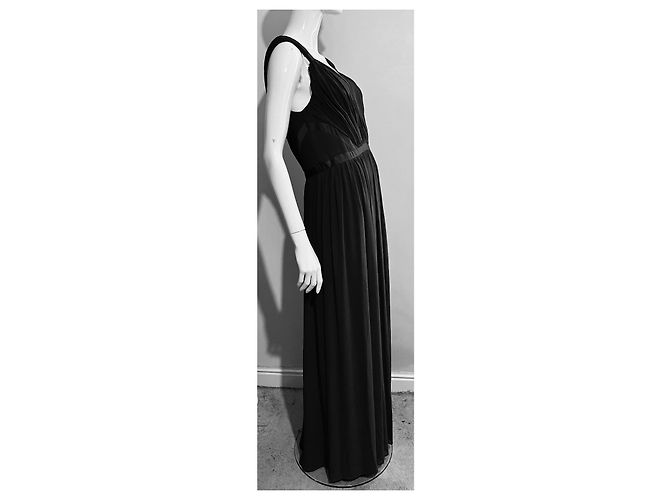 Vera Wang Rauchgraues griechisches Abendkleid - Ansicht 5