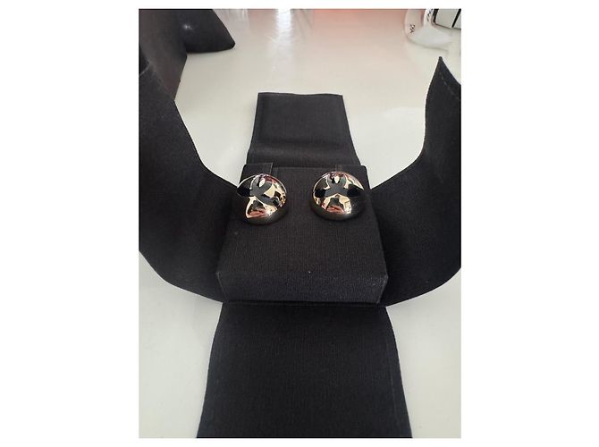 Chanel Ohrringe Metall Schwarz und Gold Golden - Ansicht 6