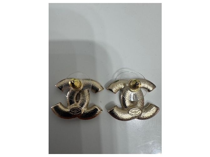 Orecchini Chanel in perle e vetro dorati D'oro - vista 9