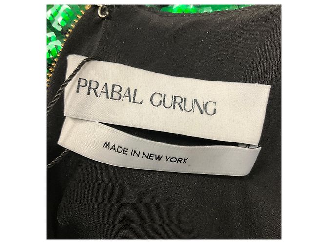 Abito da cocktail a maniche lunghe in paillettes giada di Prabal Gurung Verde - vista 4