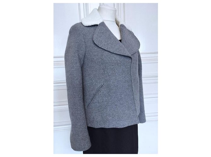 Ba&sh Abrigo Peacoat Corto de Lana TXS/S Gris - vista 15