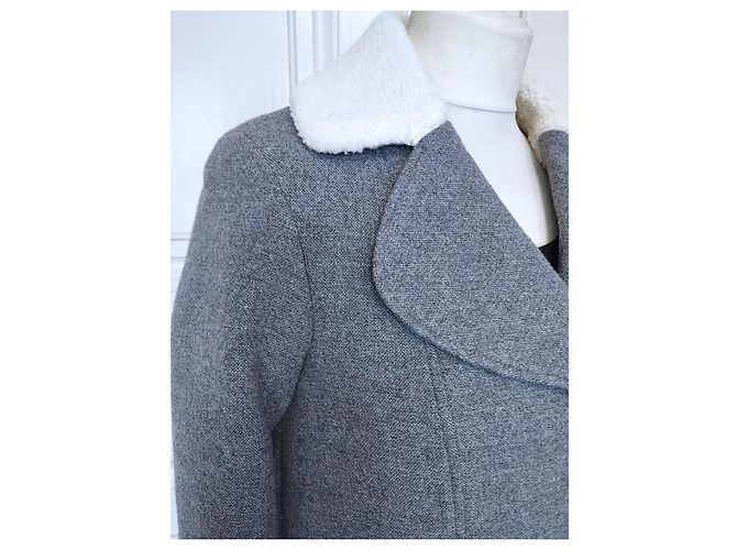 Ba&sh Abrigo Peacoat Corto de Lana TXS/S Gris - vista 17