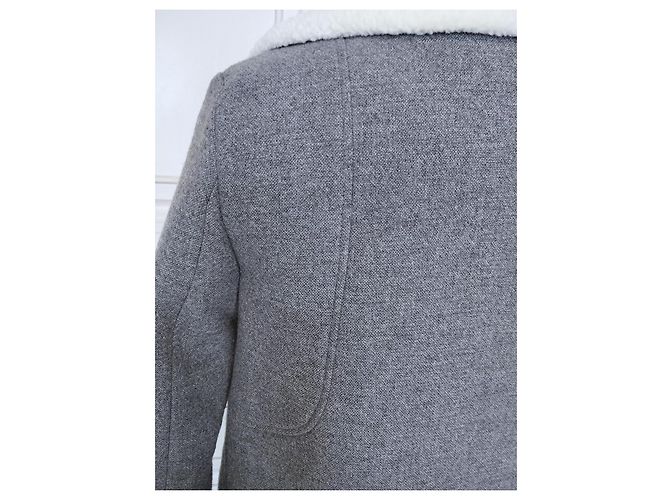 Ba&sh Abrigo Peacoat Corto de Lana TXS/S Gris - vista 18