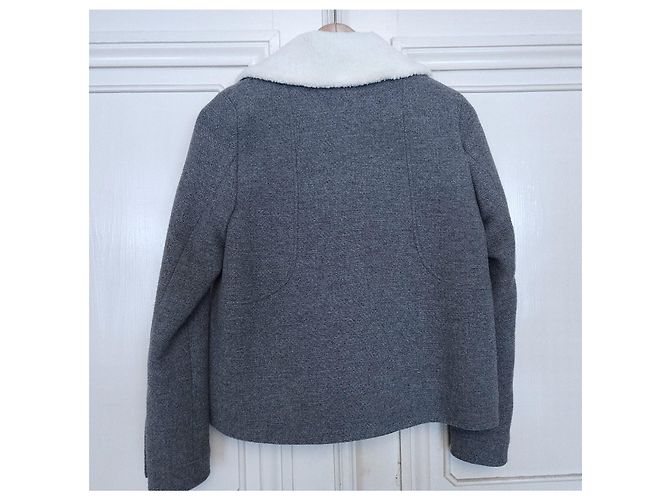 Ba&sh Abrigo Peacoat Corto de Lana TXS/S Gris - vista 2