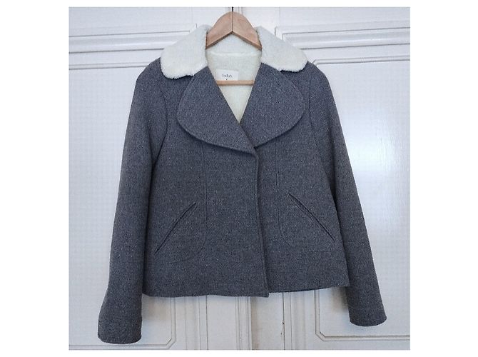 Ba&sh Abrigo Peacoat Corto de Lana TXS/S Gris - vista 20